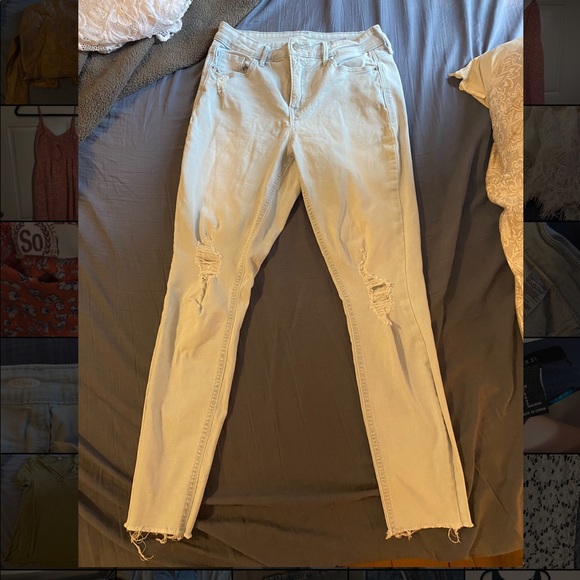 High Waisted Ripped Skinny Jeans - Picture 1 of 4